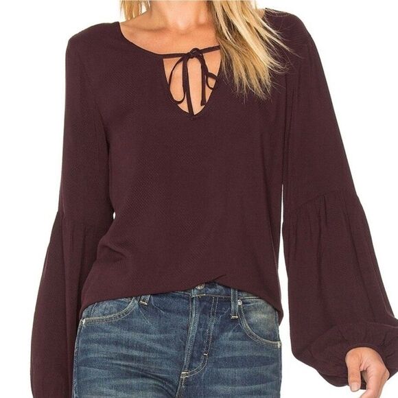 Sanctuary Tops - Sanctuary Scarlet Peasant Blouse Top Brown XS